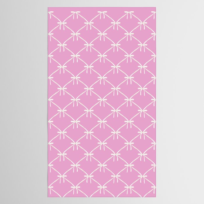 Bows & Ribbons Pattern LIII Y2K Fuchsia Pink Tablecloth Gallery Image 2
