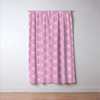 Bows & Ribbons Pattern LIII Y2K Fuchsia Pink Window Curtain Gallery Image 3