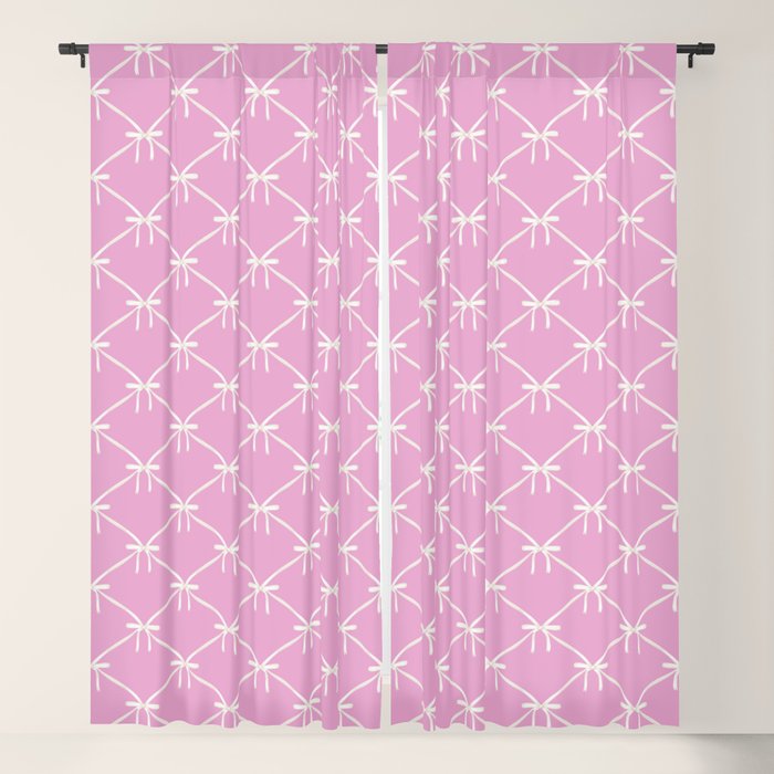 Bows & Ribbons Pattern LIII Y2K Fuchsia Pink Window Curtain Gallery Image 5