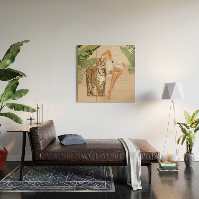 The Lady and the Tiger Wood Wall Art Gallery Image 2