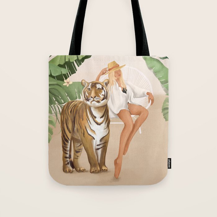 The Lady and the Tiger Tote Bag Gallery Image 1