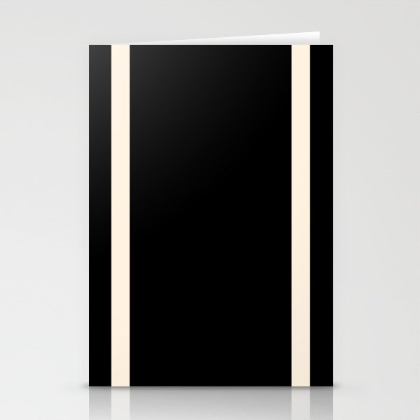 Simple Elegant Minimalist Frame Pattern II in Black and Almond Cream Stationery Card Gallery Image 1