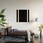 Simple Elegant Minimalist Frame Pattern II in Black and Almond Cream Wood Wall Art Gallery Image 2