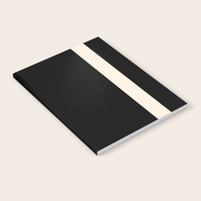 Simple Elegant Minimalist Frame Pattern II in Black and Almond Cream Notebook Gallery Image 1