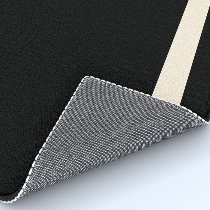 Simple Elegant Minimalist Frame Pattern II in Black and Almond Cream Rug Gallery Image 4