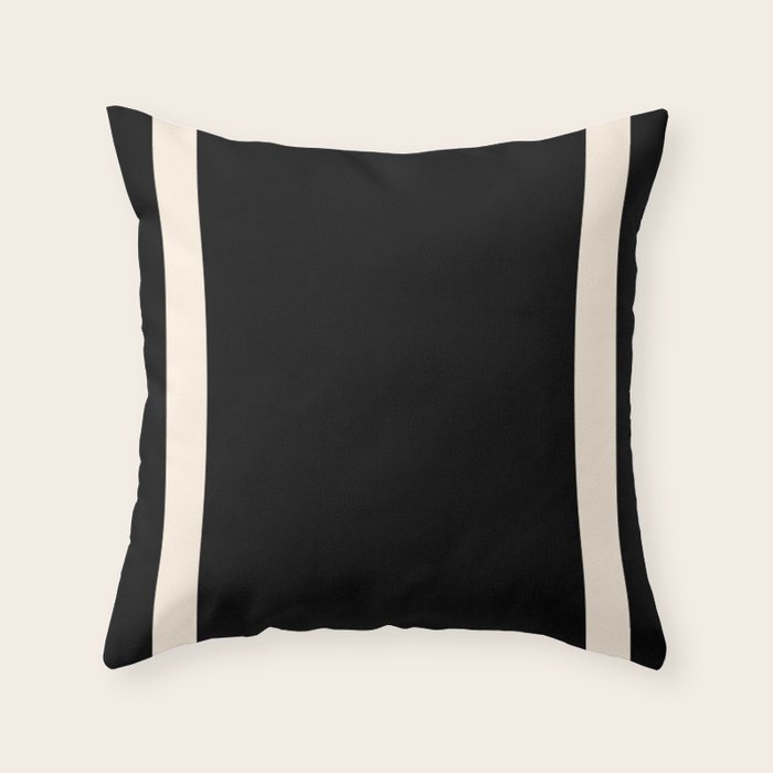 Simple Elegant Minimalist Frame Pattern II in Black and Almond Cream Throw Pillow Gallery Image 6