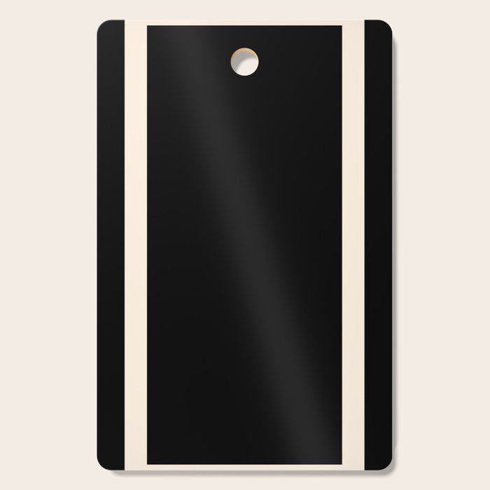 Simple Elegant Minimalist Frame Pattern II in Black and Almond Cream Cutting Board Gallery Image 1