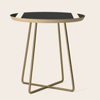 Simple Elegant Minimalist Frame Pattern II in Black and Almond Cream Side Table Gallery Image 1