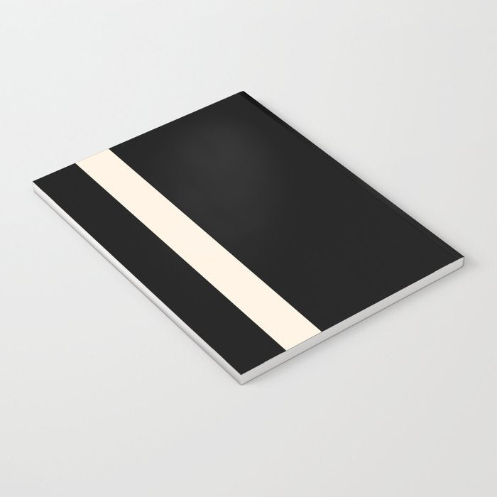 Simple Elegant Minimalist Frame Pattern II in Black and Almond Cream Notebook Gallery Image 3