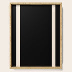 Simple Elegant Minimalist Frame Pattern II in Black and Almond Cream Serving Tray Gallery Image 1