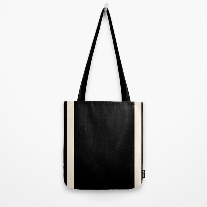 Simple Elegant Minimalist Frame Pattern II in Black and Almond Cream Tote Bag Gallery Image 2