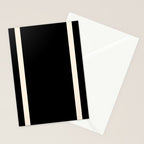 Simple Elegant Minimalist Frame Pattern II in Black and Almond Cream Stationery Card Gallery Image 2