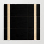 Simple Elegant Minimalist Frame Pattern II in Black and Almond Cream Wood Wall Art Gallery Image 1