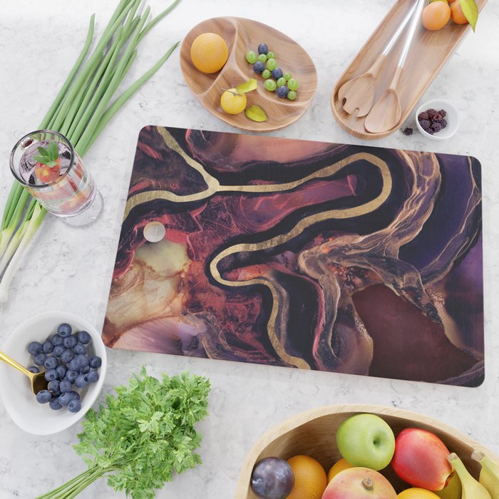 Golden River Abstract Cutting Board Gallery Image 2