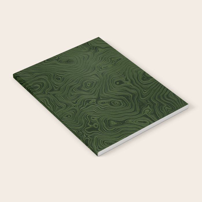 Luxury Moss Green Rippled Moiré Pattern Notebook Gallery Image 1