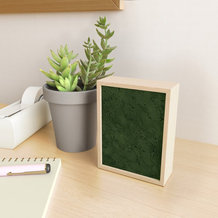 Luxury Moss Green Rippled Moiré Pattern Mini Art Print Gallery Image 2