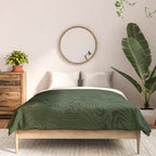 Luxury Moss Green Rippled Moiré Pattern Comforter Gallery Image 3