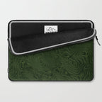 Luxury Moss Green Rippled Moiré Pattern Laptop Sleeve Gallery Image 2