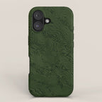Luxury Moss Green Rippled Moiré Pattern iPhone Case Gallery Image 1
