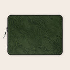Luxury Moss Green Rippled Moiré Pattern Laptop Sleeve Gallery Image 1
