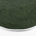 Luxury Moss Green Rippled Moiré Pattern Bath Mat Gallery Image 3