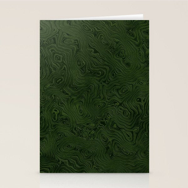 Luxury Moss Green Rippled Moiré Pattern Stationery Card Gallery Image 2
