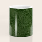 Luxury Moss Green Rippled Moiré Pattern Coffee Mug Gallery Image 4