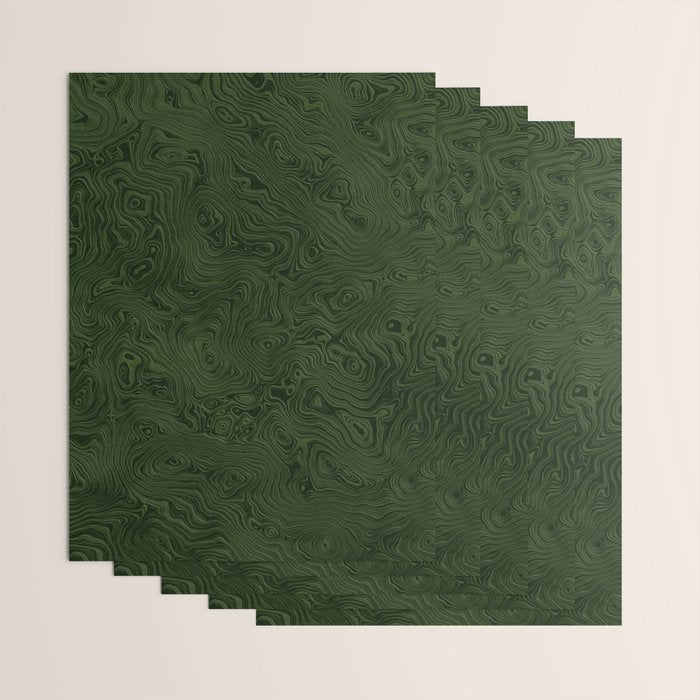 Luxury Moss Green Rippled Moiré Pattern Wrapping Paper Gallery Image 3