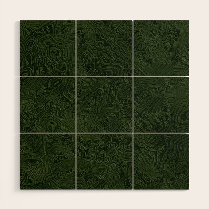 Luxury Moss Green Rippled Moiré Pattern Wood Wall Art Gallery Image 1
