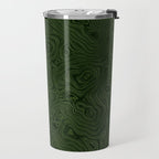 Luxury Moss Green Rippled Moiré Pattern Travel Mug Gallery Image 2