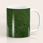 Luxury Moss Green Rippled Moiré Pattern Coffee Mug Gallery Image 1