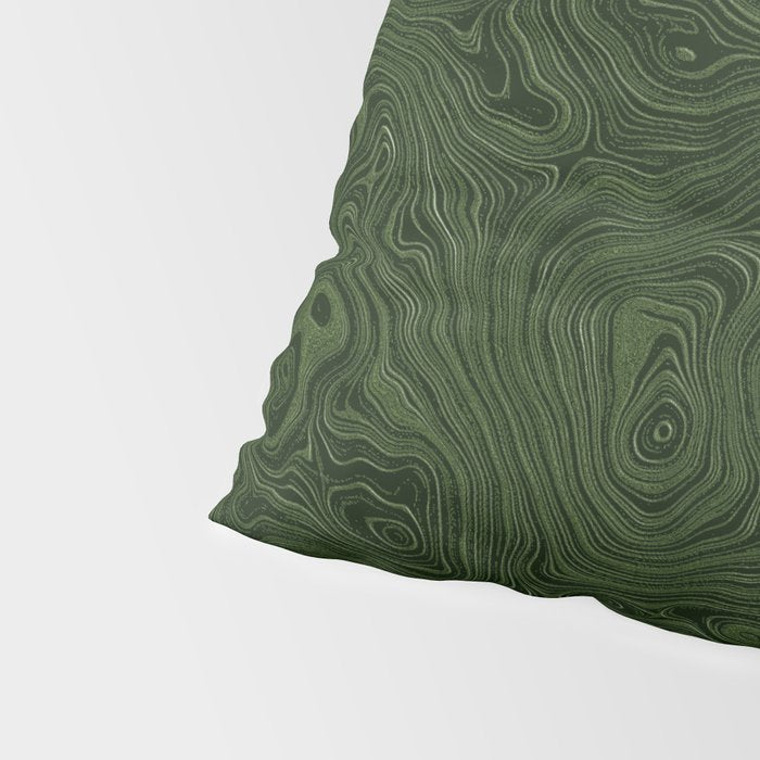 Luxury Moss Green Rippled Moiré Pattern Pillow Sham Gallery Image 4
