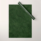Luxury Moss Green Rippled Moiré Pattern Wrapping Paper Gallery Image 1