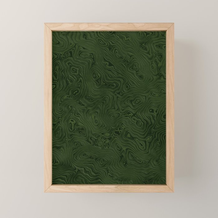 Luxury Moss Green Rippled Moiré Pattern Mini Art Print Gallery Image 1