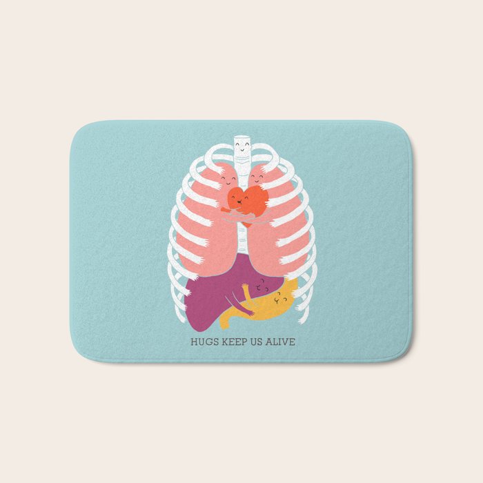 Hugs keep us alive Bath Mat Gallery Image 1