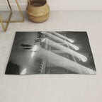 New York Grand Central Train Station Terminal Black and White Photography Print Rug Gallery Image 1