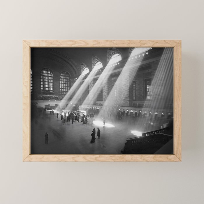 New York Grand Central Train Station Terminal Black and White Photography Print Mini Art Print Gallery Image 1