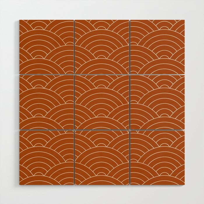 Waves (Rust) Wood Wall Art Gallery Image 1