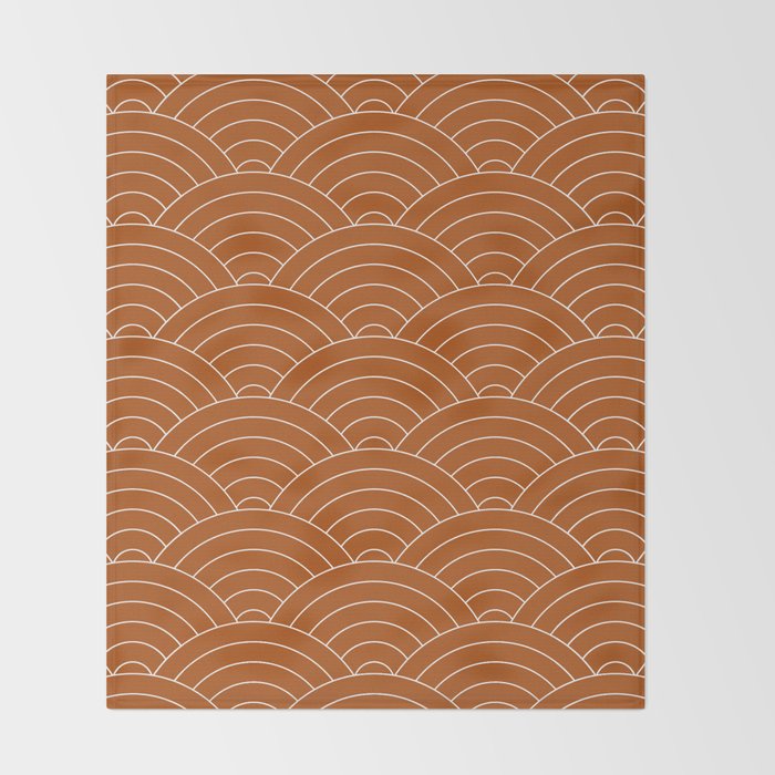 Waves (Rust) Throw Blanket Gallery Image 2