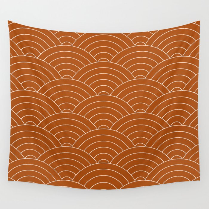 Waves (Rust) Wall Tapestry Gallery Image 4