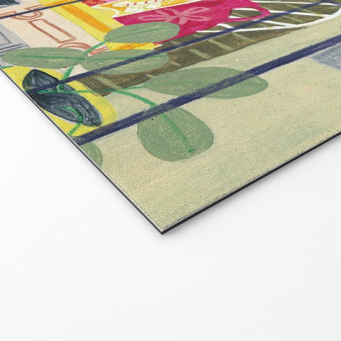 Woman reading on balcony Welcome Mat Gallery Image 2