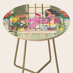 Woman reading on balcony Side Table Gallery Image 2