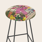 Woman reading on balcony Stool Gallery Image 2