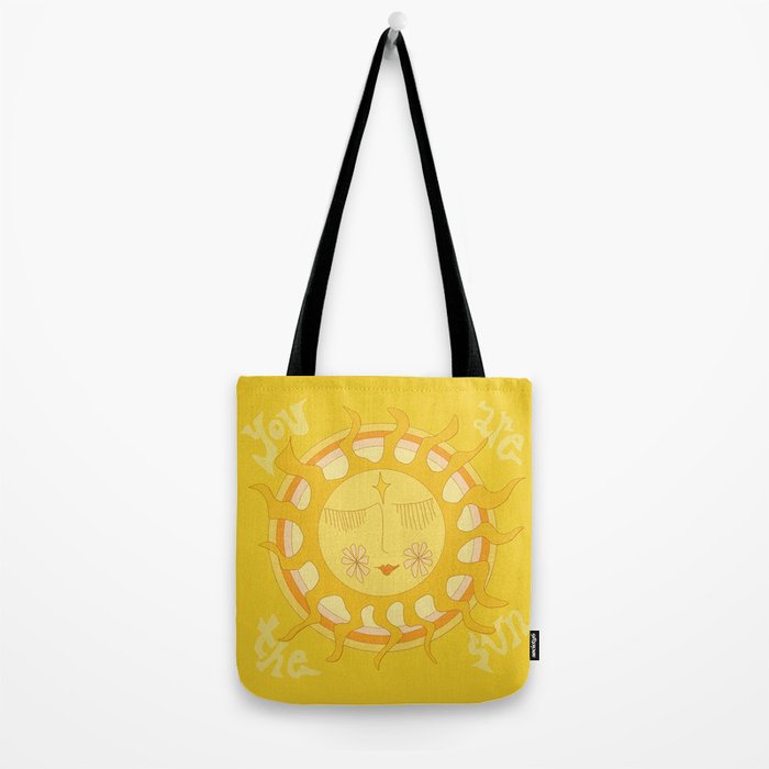 you are the sun // retro sunshine art by surfy birdy Tote Bag Gallery Image 2
