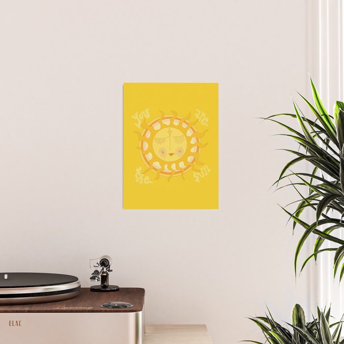 you are the sun // retro sunshine art by surfy birdy Poster Gallery Image 2