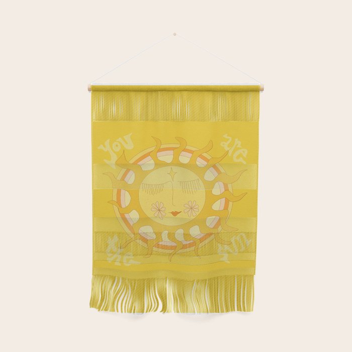 you are the sun // retro sunshine art by surfy birdy Wall Hanging Gallery Image 1