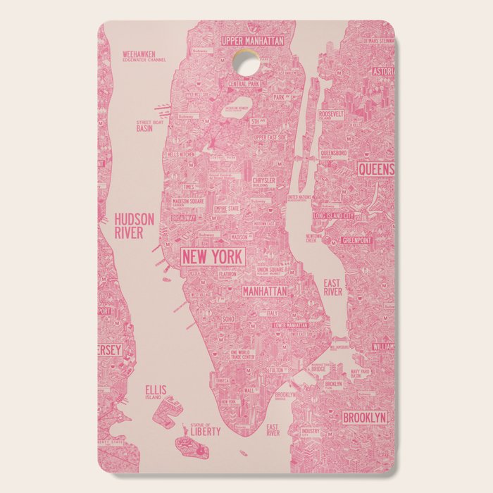 New York map Cutting Board Gallery Image 1