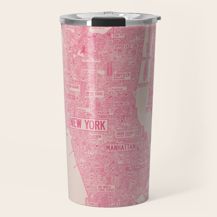 New York map Travel Mug Gallery Image 1