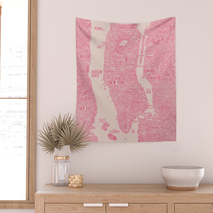 New York map Wall Tapestry Gallery Image 2