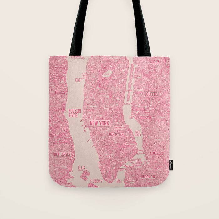 New York map Tote Bag Gallery Image 1